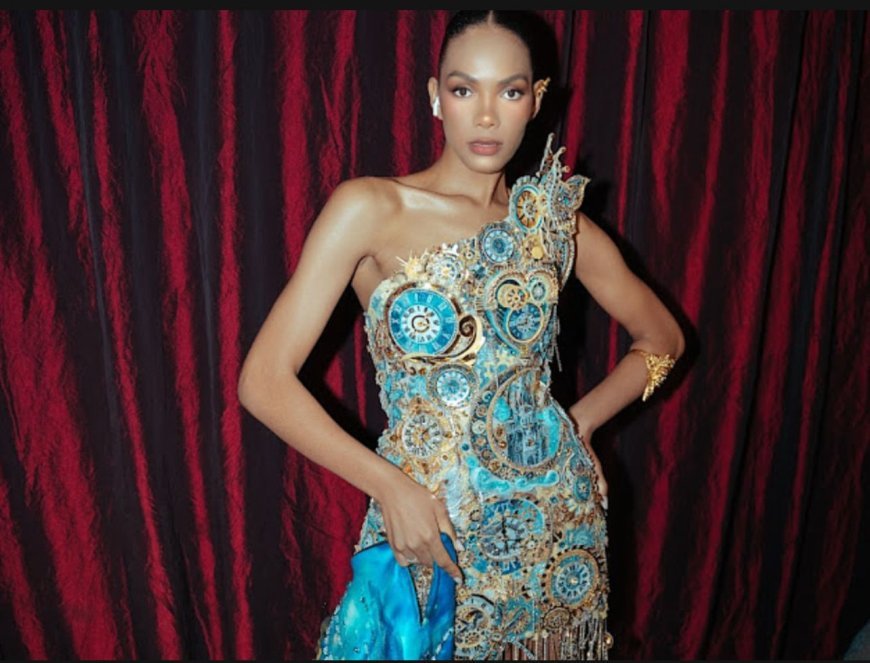 Encerrando em grande estilo: Whitney Shikongo no New York Fashion Week com ALmée Couture.